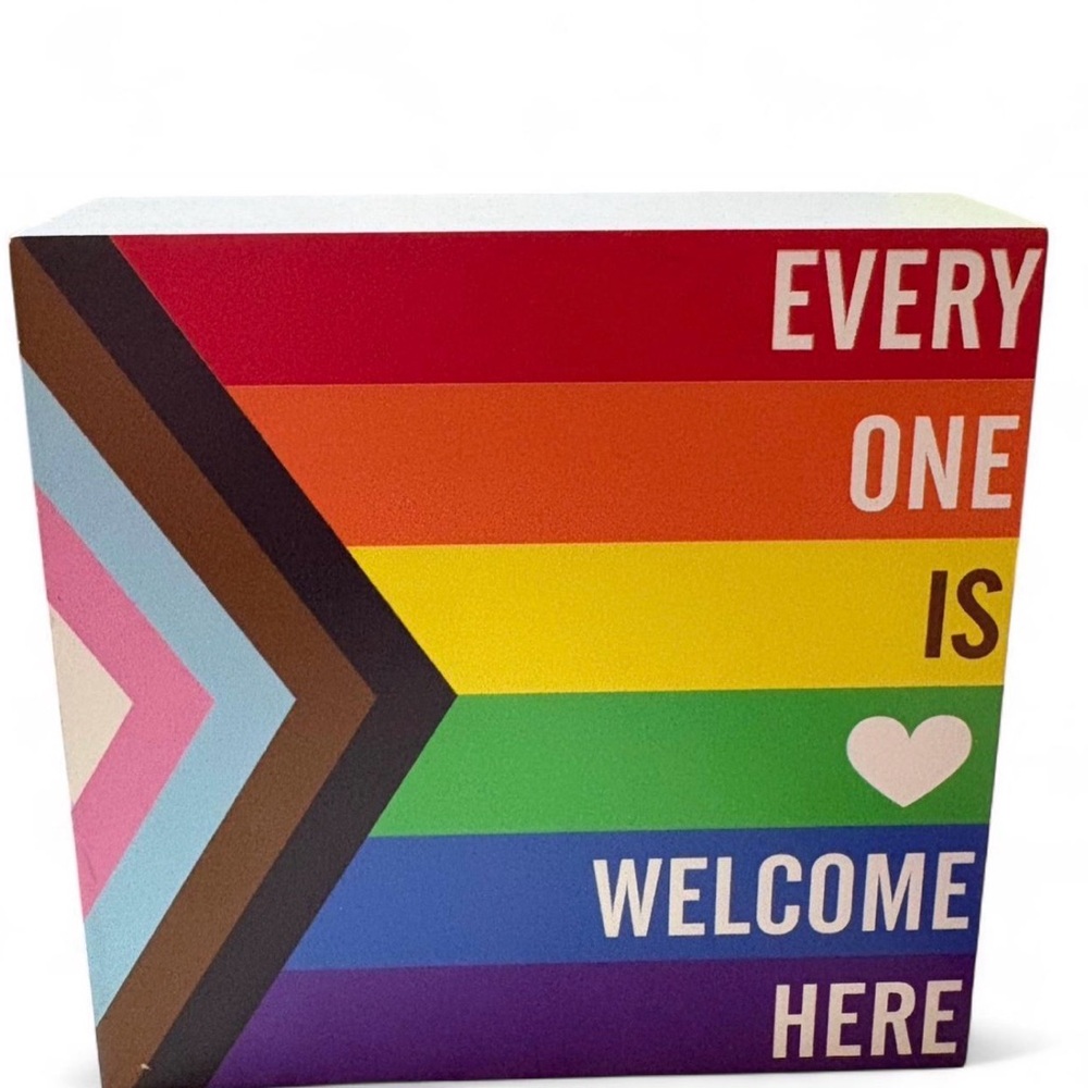 Amazon Multicolor "Everyone Is Welcome Here" Pride Wall Art